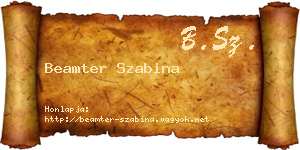 Beamter Szabina névjegykártya